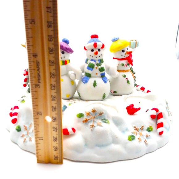 Partylite Snowbell Tealight Candle Holder P7650 Ceramic Snowmen Pillar w/ Box - Picture 8 of 10